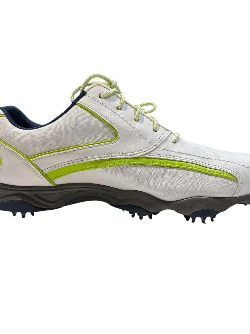 FootJoy GreenJays Golf Shoes White Green Mens Size 11 M Cleated Leather 58008